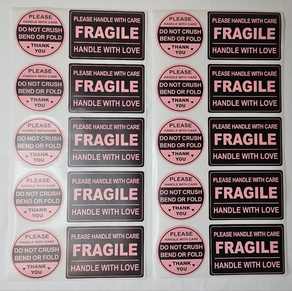 80 Piece Rose Pink Shipping Set - Poly Mailers, Thank You Cards, Stickers NEW - Picture 4 of 5